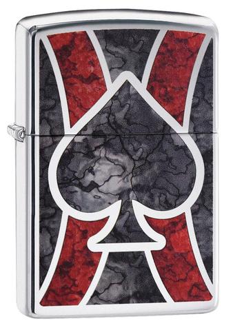 28952 Psychedelic Red and Black Spade Ace Windproof Lighter