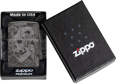 46425 Psychedelic Skull Windproof Lighter