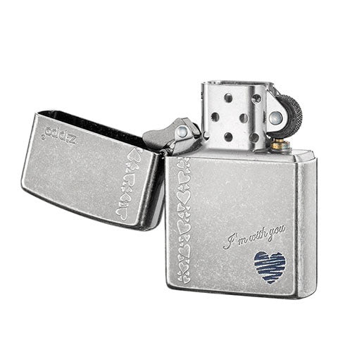 ZA-1-8 Born for You Blue Heart Windproof Lighter