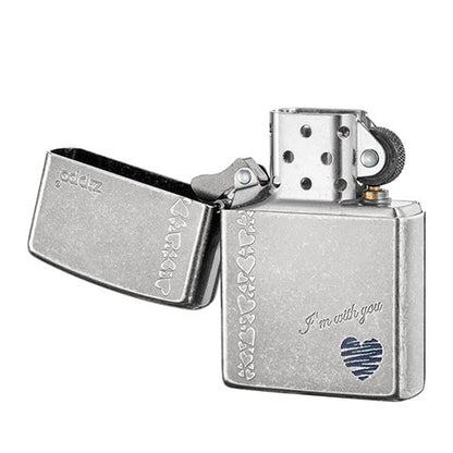 ZA-1-8 Born for You Blue Heart Windproof Lighter
