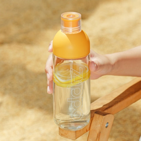 ZWB-EL-012420 Glass Water Bottle – Vibrant Orange, 420 ml