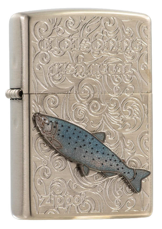 ZA-6-F07 Metal Fish-Silver Salmon Windproof Lighter