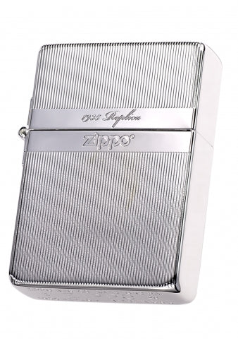 ZA-3-136B 1935 Replica Striped Windproof Lighter – Silver