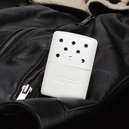 40452 Zippo 6-Hour Refillable Hand Warmer – Pearl White (Limited-Time 355 ml Fuel Gift)