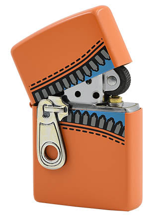 ZA-5-65B 3D Zipper Design (Orange) Windproof Lighter