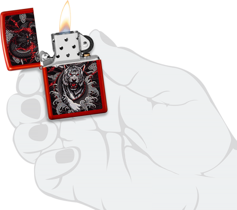 48933 Dragon & Tiger Windproof Lighter