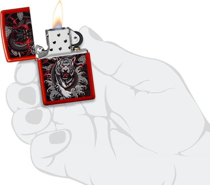 48933 Dragon & Tiger Windproof Lighter