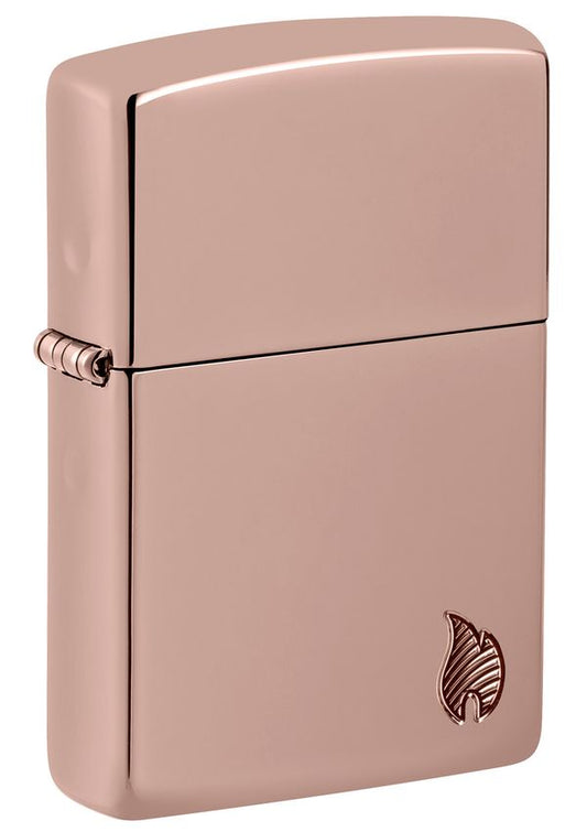 46401 Rose Gold Engraved Flame (Armor) Windproof Lighter