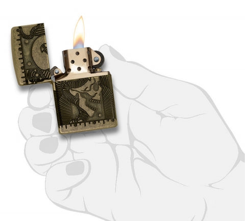 29268 Steampunk - Skull (Armor) Windproof Lighter