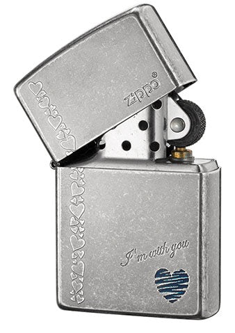 ZA-1-8 Born for You Blue Heart Windproof Lighter