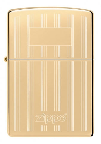 46011 Brushed & High Polish Striped Windproof Lighter