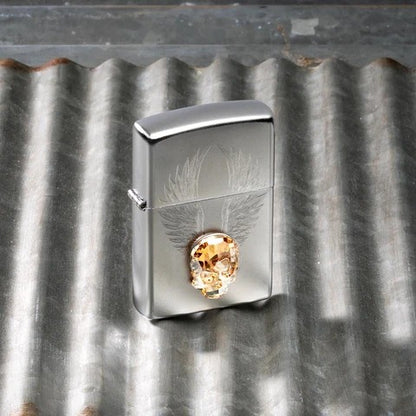 49034** 金色水晶骷髏防風打火機