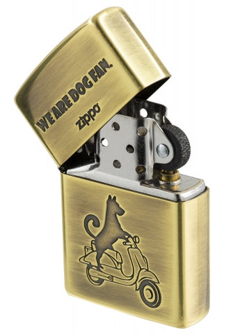 ZA-2-100B Biker Dog Windproof Lighter – Gold
