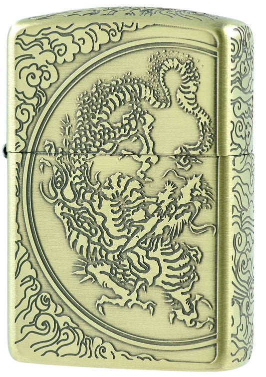 ZA-3-33A Lucky Dragon - Antique Bronze (Armor) Windproof Lighter