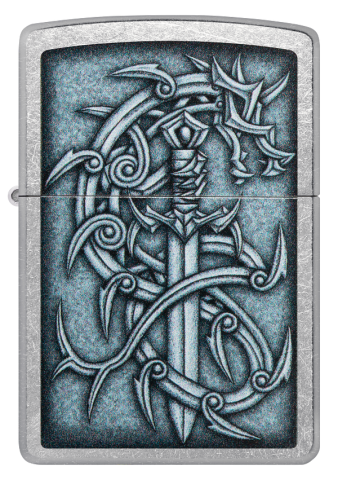 48365 Medieval Dragon & Silver Sword Windproof Lighter