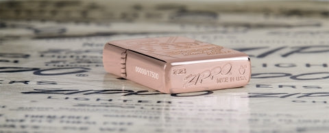 48768 Armor® Rose Gold Script Collectible Windproof Lighter