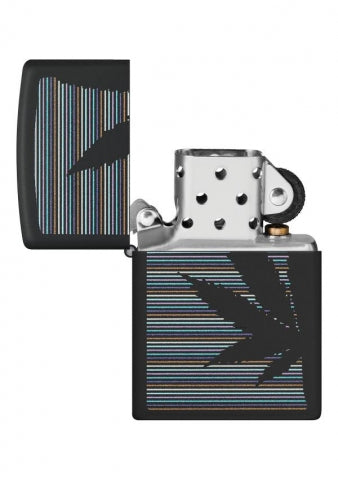 48927 Black Cannabis Design Windproof Lighter