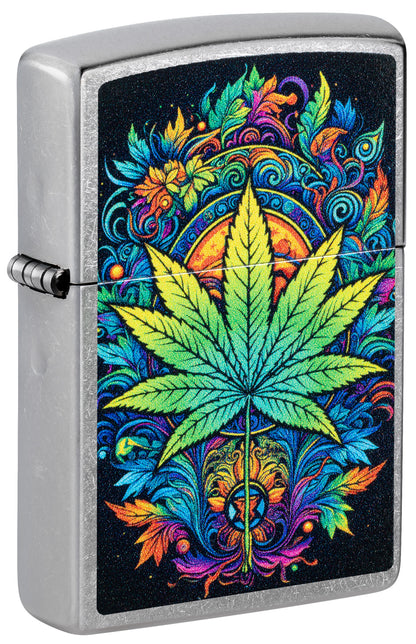 46575 Charming Cannabis Leaf Design Windproof Lighter
