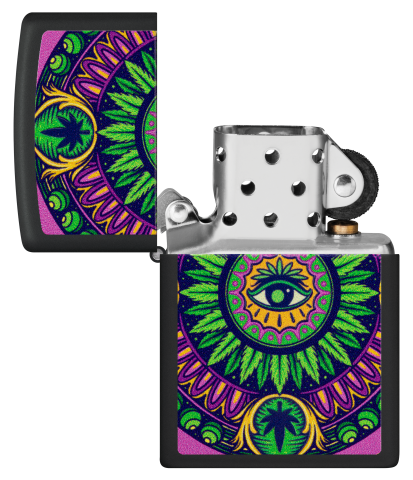48583 Cannabis Leaf Eye Windproof Lighter