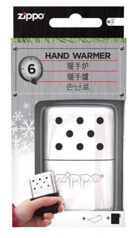 40451 Zippo 6-Hour Refillable Hand Warmer – Silver (Limited-Time 355 ml Fuel Gift)