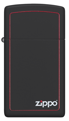 1618ZB Slim Red Frame Black Matte Windproof Lighter