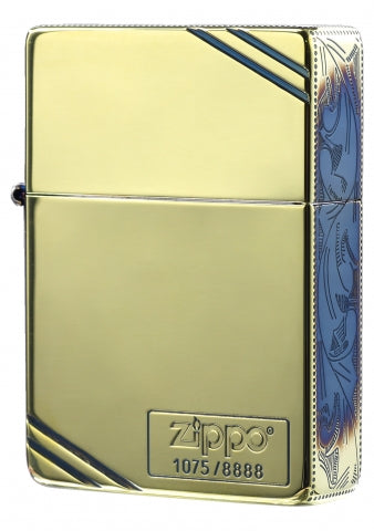 ZA-3-167A 1935 Replica Diagonal Vine Pattern Windproof Lighter – Darkened Gold