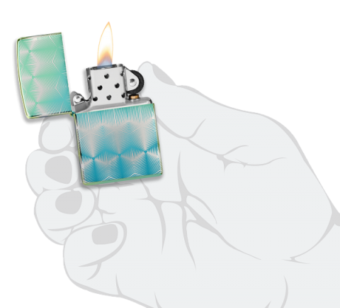 49813 Blue-green ice flower pattern Windproof Lighter