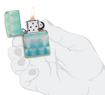 49813 Blue-green ice flower pattern Windproof Lighter