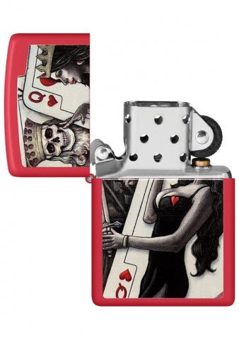 48624 Skull King & Queen of Hearts Windproof Lighter