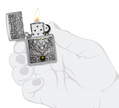 48690 Wolf Emblem Windproof Lighter
