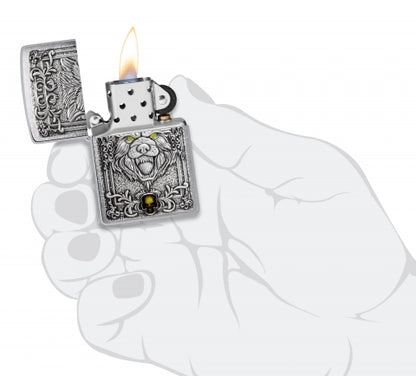 48690 Wolf Emblem Windproof Lighter