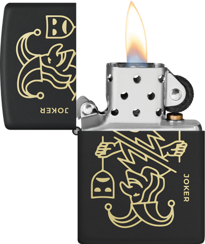 46290 Black & Gold Apocalypse Joker Windproof Lighter