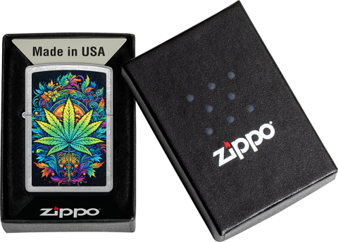 46575 Charming Cannabis Leaf Design Windproof Lighter