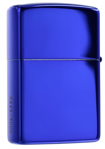 ZA-3-123B Diagonal Grid Windproof Lighter – Blue & Silver