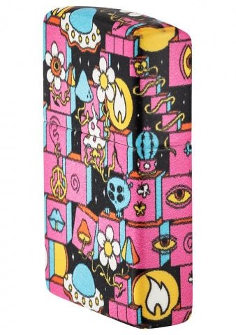 48779 Cosmic Community Windproof Lighter (Includes Blue-Light Keychain, Assorted Color)