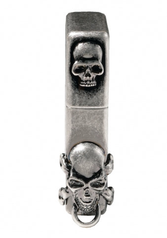 ZA-1-42B Rock Skull Badge (Antique Silver) Windproof Lighter