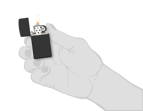 1618 Slim Black Matte Windproof Lighter
