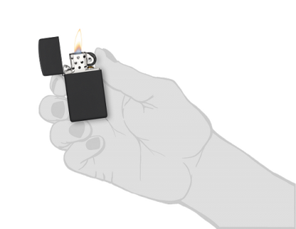 1618 Slim Black Matte Windproof Lighter