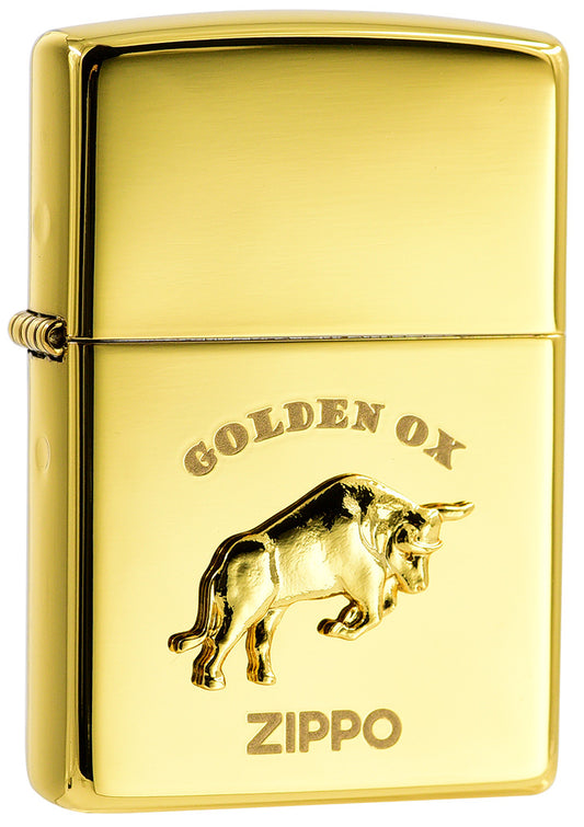 ZA-2-183A Golden Bull Windproof Lighter - Leaping Golden Bull