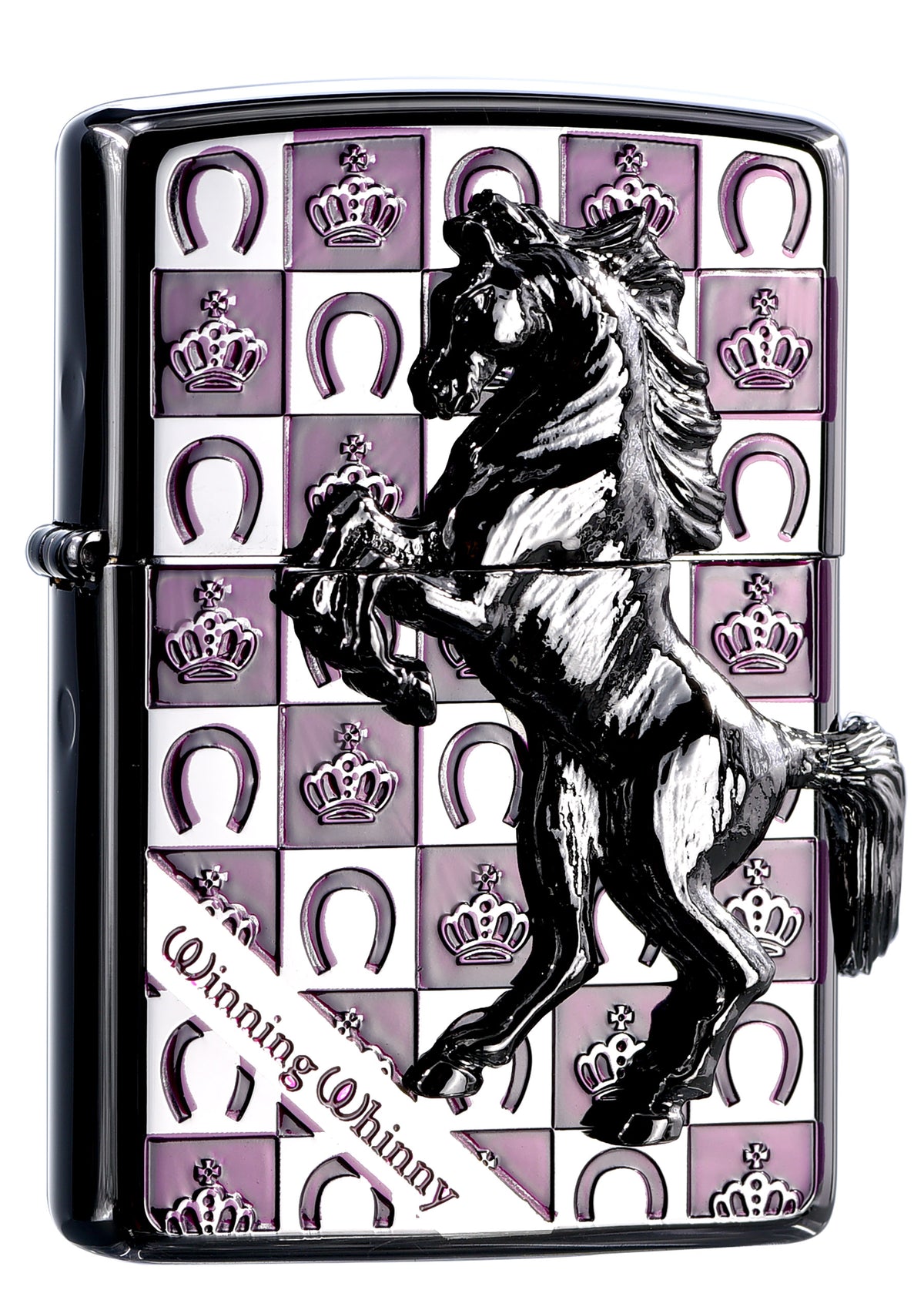 ZA-5-3F Noble Crown Iron Knight (Black, Silver, Purple) Windproof Lighter