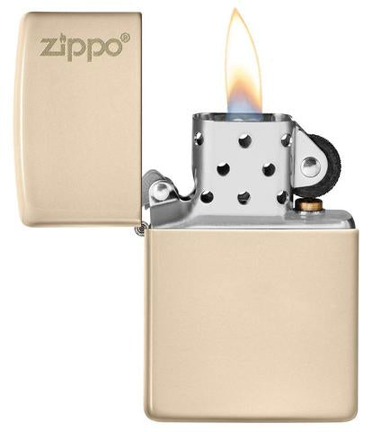 49453ZL Flat Sand Zippo Logo Windproof Lighter