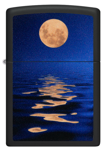49810 Full Moon Over the Sea (Fluorescent) Windproof Lighter (Includes one blue light keychain - random color)