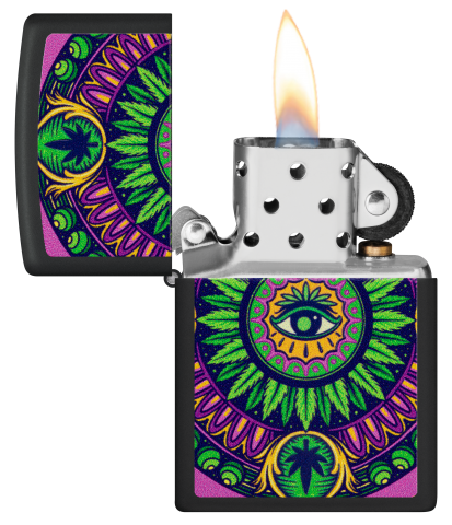 48583 Cannabis Leaf Eye Windproof Lighter
