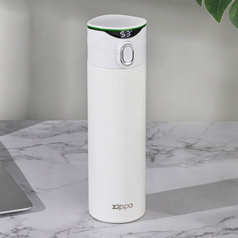 ZWB-CITY-018450 City Series Smart Flip-Top Insulated Bottle – Cloud White, 450 ml