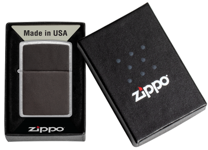 46782 Leather Badge (Brown) Windproof Lighter