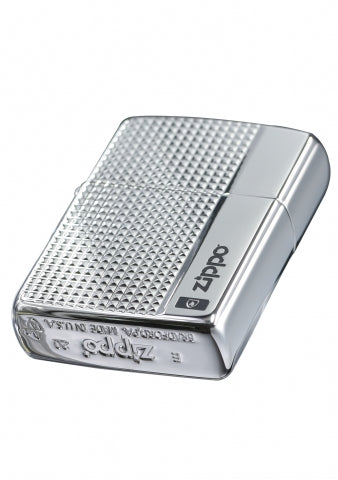 ZA-2-56B Armor® Deep-Carved Diamond Pattern Windproof Lighter – Bright Silver