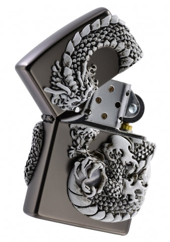 ZA-1-83B Dragon in Flight Windproof Lighter – Pearl White
