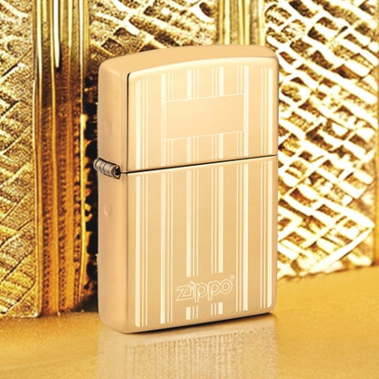 46011 Brushed & High Polish Striped Windproof Lighter