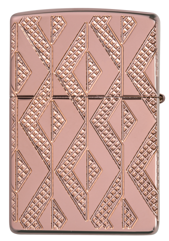 49702 Armor® Rose Gold Geometric Crystal Windproof Lighter