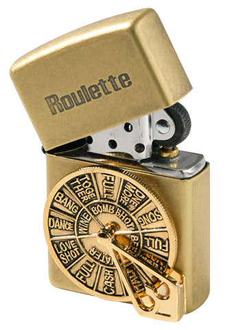 ZA-1-90B Lucky Roulette Windproof Lighter – Antique Brass